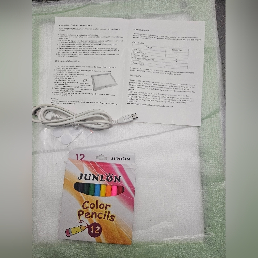 Junlon Green LED Tracing Light Pad. New. Art, Artist, Designer, Drawing, Tracing - Picture 4 of 4
